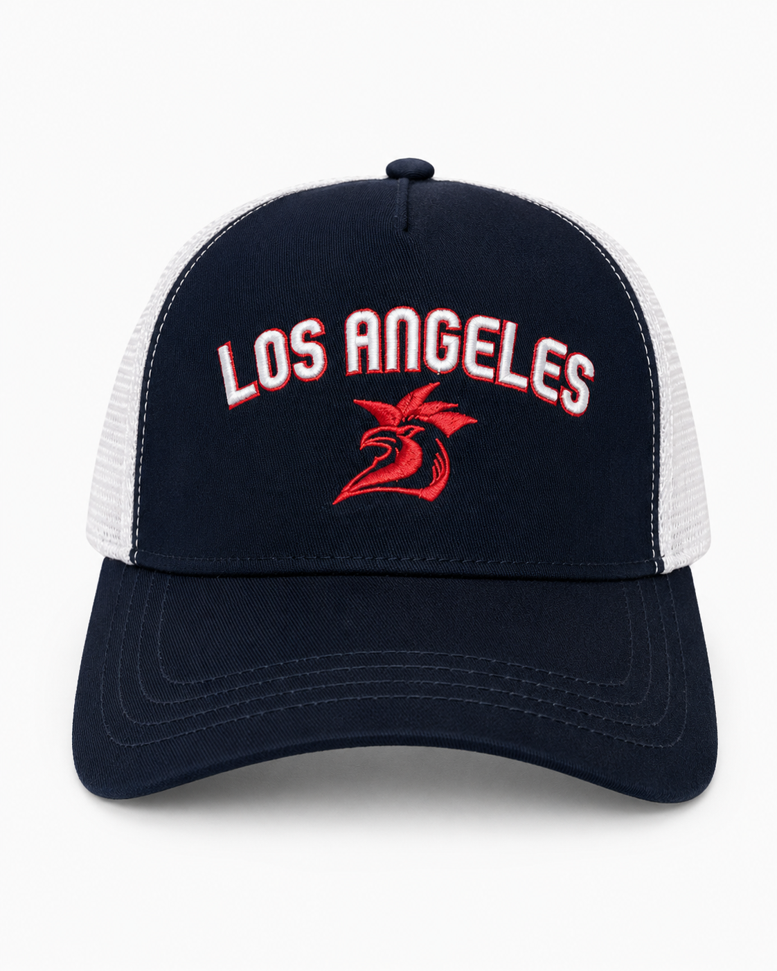 LA Roosters Trucker Cap Navy White - front view