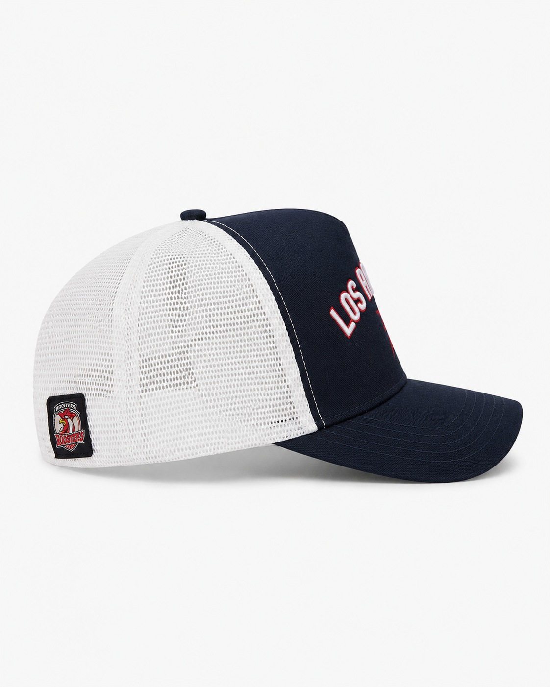LA Roosters Trucker Cap Navy White - side view